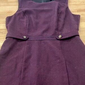 Banana Republic Burgundy Wool Blend Black Rose Military Fit Flare Career Dress